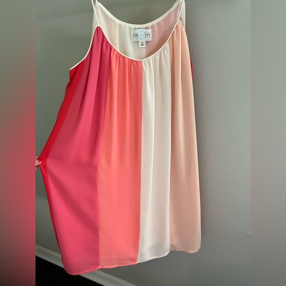 Francesca's Collections - Jun & Ivy - Coral Stripe Swing Mini Dress - Size XS - Picture 2 of 7